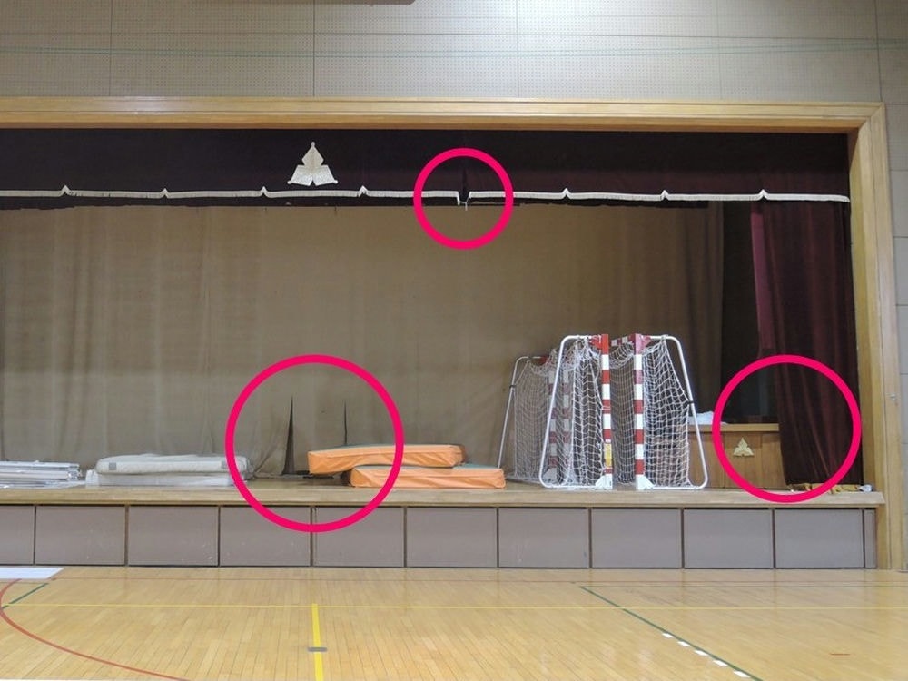 円内が主な破損個所